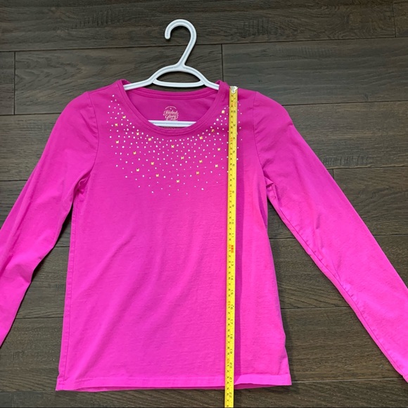 Faded Glory Kids XL Cotton Pink Sparkly Long Sleeve - Picture 4 of 9